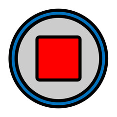 Stop Button Vector Filled Icon Design