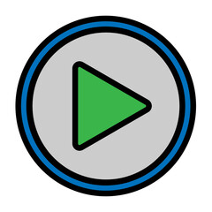 Play Button Vector Filled Icon Design