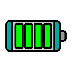 Battery Full Vector Filled Icon Design
