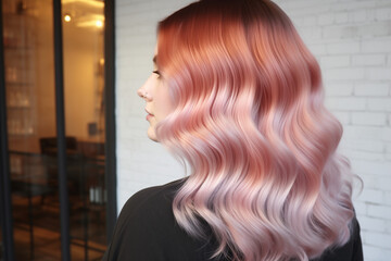 Naklejka premium A circle gradient with a metallic texture, transitioning from silver to rose gold 