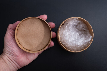 Round circular box designed for fragile items, offering protective packaging with secure closure, ideal for delicate gifts, valuables, or sensitive products during shipping and storage