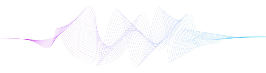 Abstract futuristic digital wave with smooth gradient lines for technology, data flow, or digital communication. Sound Wave Visualization