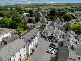 Village of Cartmel and Cartmel Priory in Cumbria in the northwest of England