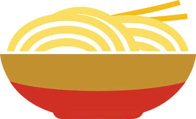 Obraz premium Soba noodles in traditional Japanese buckwheat dish theme vector art illustration