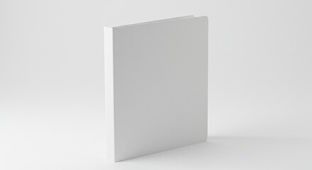 Blank white book, upright, on plain white background