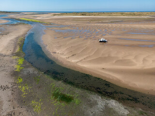 Low tide near Ravenglass on the coast of Cumbria in the northwest of England
