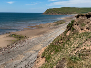 Fleswick Bay with St Bees Head in the distance - Cumbria in the northwest of England