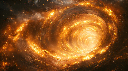 Fiery celestial vortex swirls intensely