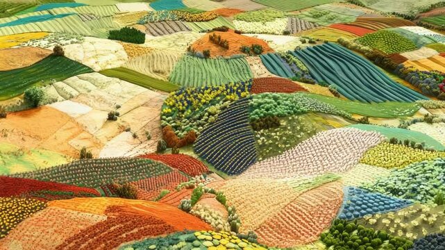 Colorful patchwork landscape