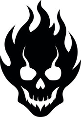 Burning Skull   illustration 