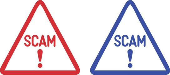 Isolated Scam Alert, Warning Sign, Exclamation Triangle, Fraud Symbol, Caution Icon, Cybersecurity, Danger Notice, Risk Alert, Attention Icon, Black Yellow Vector, Editable Safety Graphic