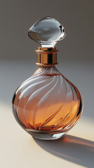 Glass Bottle Model, Product Display Mockup, Shape and Cap of Luxury Vintage Glass Perfume Bottle