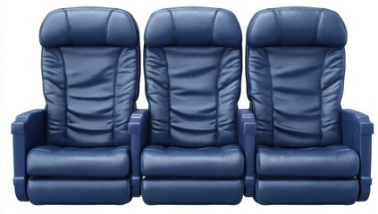 Naklejka premium Three blue airplane seats