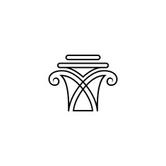 Luxurious pillar simple line art logo