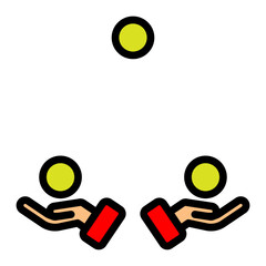 Juggling Balls Vector Filled Icon Design