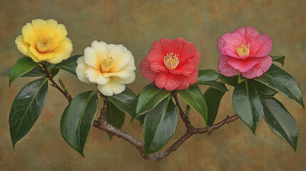 watercolor botanical Carnation flowers texture template background.Elegant wedding invitation card background . Minimal hand painted Design for wedding or Valentine's Day