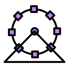 Ferris Wheel Vector Filled Icon Design