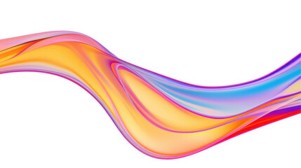 Dynamic Abstract Wave Design with Colorful Curves and Smooth Transitions on Transparent Background