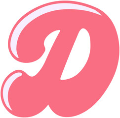 Cute Puffy Bold Alphabet D
