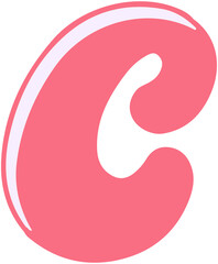 Cute Puffy Bold Alphabet C
