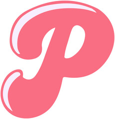 Cute Puffy Bold Alphabet P
