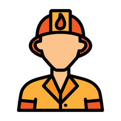 Fireman Vector Filled Icon Design