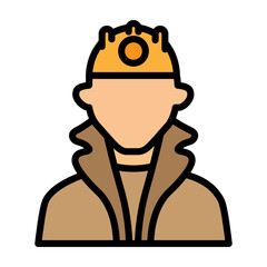 Miner Vector Filled Icon Design