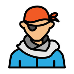Pirate Vector Filled Icon Design