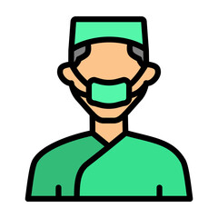 Surgeon Vector Filled Icon Design