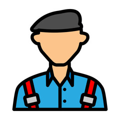 Artist Vector Filled Icon Design