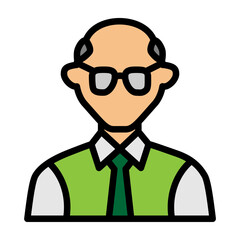 Professor Vector Filled Icon Design