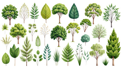 Naklejka premium A beautiful collection of green trees and natural foliage