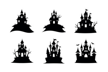 Obraz premium Horror hunted house design bundle Free Vector