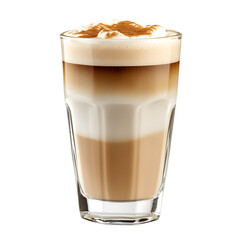 Layered Latte Coffee Drink Cinnamon Powder Glass Cup