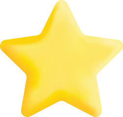 Yellow star icon. Cartoon symbol for customer rating feedback or rank rating achievements. 3D vector emblem. Vector illustration