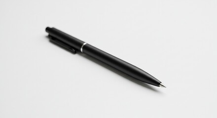 Black ballpoint pen on white surface
