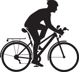 Obraz premium Man Biking Icon on Checkerboard Transparent Background
