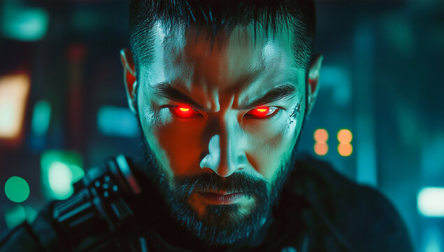 Fototapeta Exploring Cybernetic Eyes: Sci-Fi Character Designs and VFX