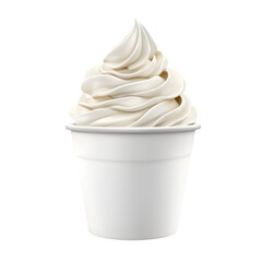 Creamy frozen yogurt in a white cup a delicious treat,