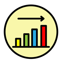 Stability Graph Vector Filled Icon Design