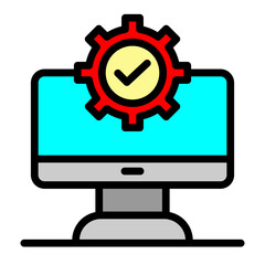 Tested System Vector Filled Icon Design