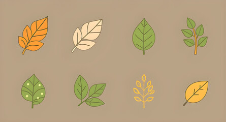vector set of autumn leaves