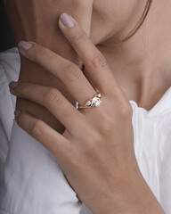 fancy women finger ring isolated images