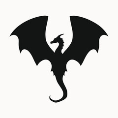 Fototapeta premium Majestic Dragon Silhouette Mythical Creature Illustration