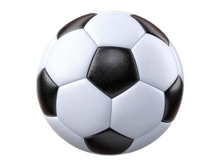 Fototapeta premium 3D soccer ball with black and white pattern isolated on transparent background