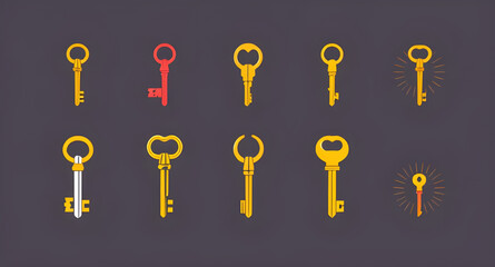 key vector, security key, lock and key icon, digital key vector, access key icon, password key, old key vector, house key icon, modern key design, golden key vector, car key icon, vintage key illustra