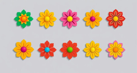 flower round icons, flower isolated icons, flower digital art set, flower art icons, elegant flower icons, wildflower icons, spring flower icons, flower bouquet icons, garden flower icons, tropical fl