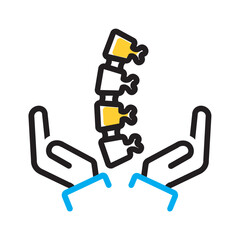 Vector multi color icon for Spinal relief