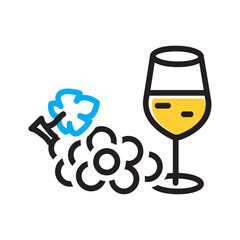 Vector multi color icon for Viniculture
