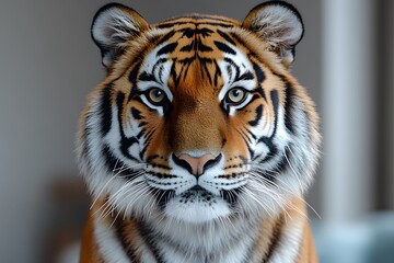Fototapeta premium Majestic Tiger Portrait - Wildlife Conservation and Nature Photography